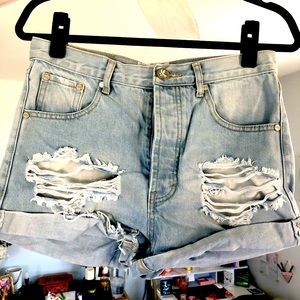 One x One Teaspoon Outlaw Denim Shorts